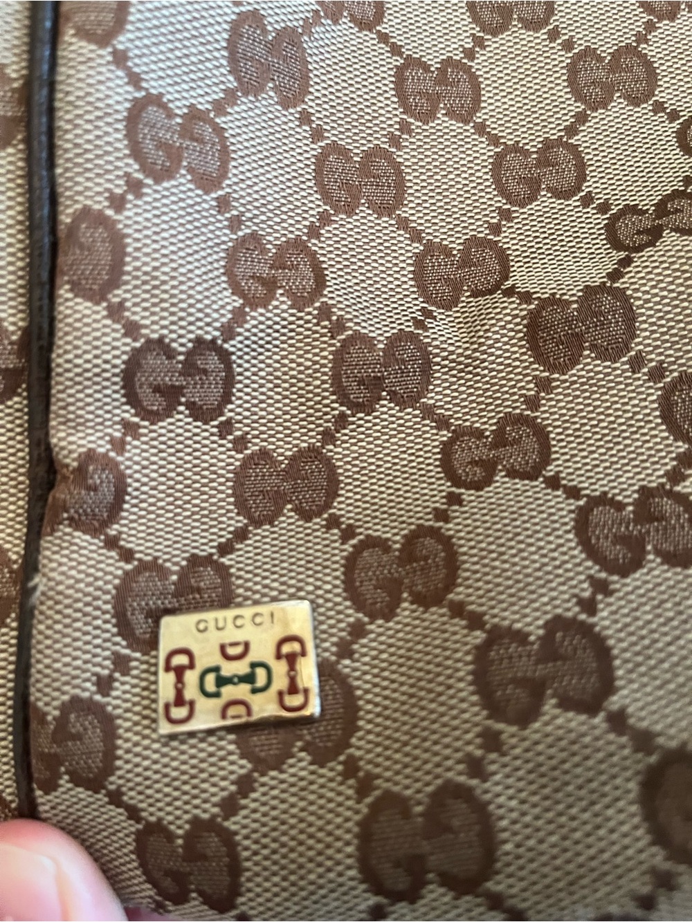 GUCCI BEIGE GG CANVAS WEB TOP HANDLE POP TOTE - Picture 5 of 10